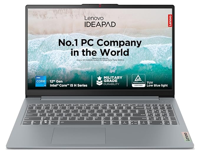 Lenovo IdeaPad Slim 3 12th Gen Intel Core i5-12450H 15.6" (39.6cm) FHD IPS Thin & Light Laptop (16GB/512GB SSD/Win 11/Office 21/Backlit KB/1 Yr ADP Free/3 Mon. Game Pass/Grey/1.6Kg)